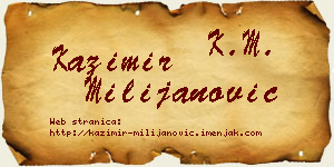 Kazimir Milijanović vizit kartica